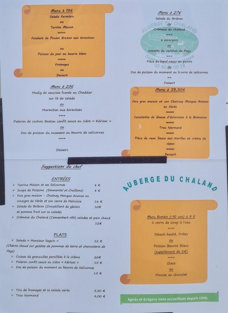 Auberge du Chaland - Menu Image 1